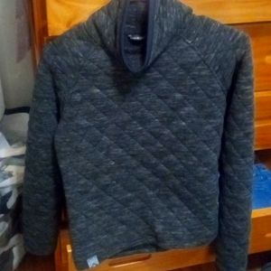 Oiselle Power Up Quilted Turtleneck Pullover Gray